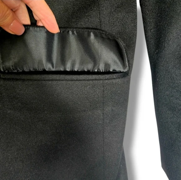 100% Cashmere Tasso Elba Blazer 44L for Black 2 Button Jacket Men's Macy's - Picture 9 of 14